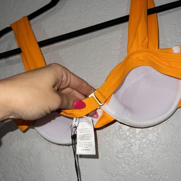 NWT WeWoreWhat Carrot Orange Claudia Swimsuit Top Size Large‎ - Picture 7 of 8